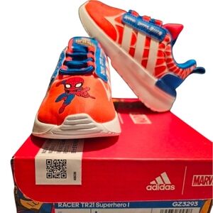 Adidas Racer TR21 Superhero 1 SPIDERMAN Sneakers Red White Unisex Kid's Size 5
